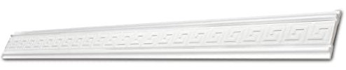 Decosa Wandleiste Melanie FP48.1 - Hochwertige Zierleiste in Weiß - 10 Leisten à 2 m Länge = 20 m - Styroporleiste 48 mm - Stoß- und schlagfeste Flachleiste