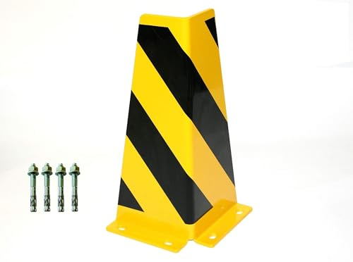 Rammschutz SET 2 Stück 400x165x165x5mm + 8 Dübel konisch SZAGATO | +8 Einschlagdübel Regal Anfahrschutz Regale Rammschutzbügel Rammschutze Anfahrschutze