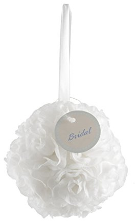 13cm Artificial Rose Ball/Pomander in WHITE