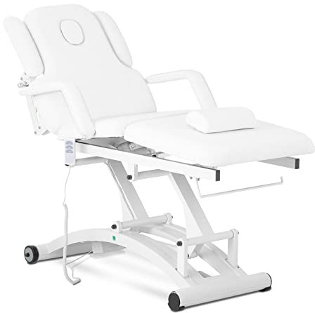 Physa Divine Massageliege Kosmetikliege Behandlungsliege (elektrisch, 3 Motoren, 56-86 cm, 3 Zonen, Gesichtsöffnung, inkl. Fernbedienung) Weiß