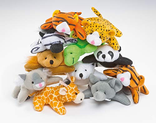 Baker Ross EF613 Zootiere Kuscheltier Mitgebsel für Kinder - 10 Stück, Plüschtier Mitbringsel Spielzeug Kindergeburtstag Mitgebsel, Abschiedsgeschenk Kindergarten