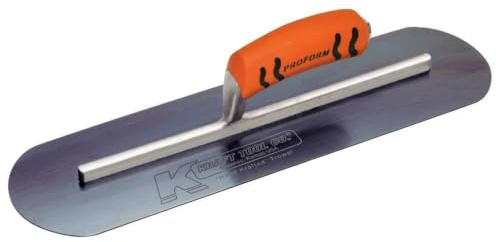 Kraft Tool CF746BPF Blue Steel Pool Trowel with ProForm Handle L-Shank, 24 x 5-Inch