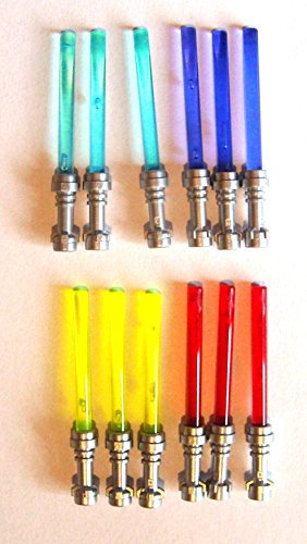 LEGO Star Wars Laserschwert mit silbernem Griff, 12 Stück, 4 Farben
