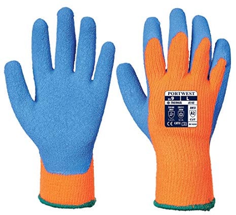 Portwest Kältebeständiger Handschuh, Latex, Farbe: Orange/Blau, Größe: XL, A145OBLXL