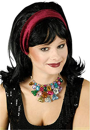 Buntes Strass Collier - Statement Schmuck Halskette zum Kostüm Bollywood Disco 80er Jahre