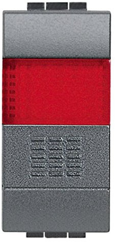 Bticino Living International L4038R Pulsante No + Portalampada, Rosso