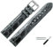 MARBURGER Uhrenarmband 20mm Leder Grau Silber Kroko Prägung - Montage Set 8342016000120