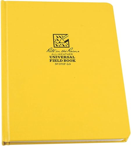 Rite in the Rain Weatherproof Hard Cover Notebook, 6.75 x 8.75, Yellow Cover, Universal Pattern (No. 370F-LG)