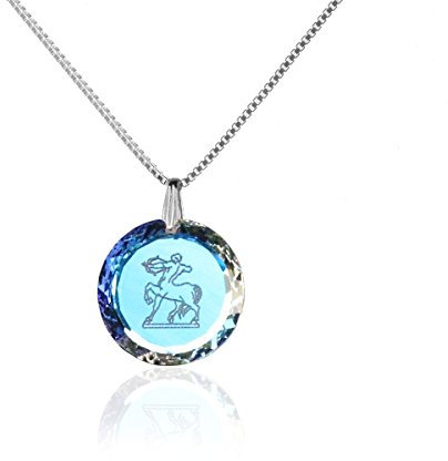 Silberkette Halskette 925 Silber Sternzeichen Tierkreiszeichen Schütze hergestellt mit Swarovski®Kristall