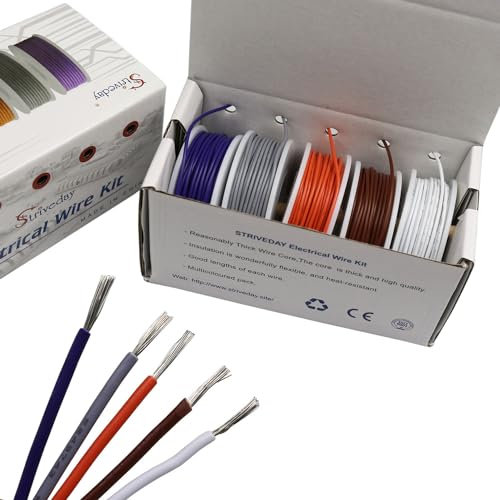 Striveday™ 26AWG 1007 Coper Wire Electric Wire kit 26 Gauge Hook Up Wire 300V Stranded Wire Cable Industries Electrics DIY box2