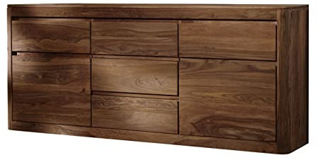 MASSIVMOEBEL24.DE Toronto Sideboard 185x80x40 Sheesham/Palisander - Verschiedene Größen und Farben, Farbe:Dunkelbraun gebeizt, Größe:185x40x80 cm (BxTxH)