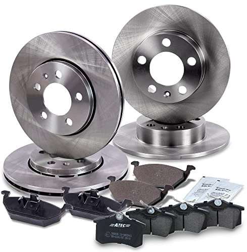BESTPRICE Bremsenset inkl. Bremsscheiben vorne Ø 256 mm + hinten Ø 230 mm + Bremsbeläge vorne und hinten