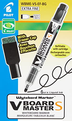 Pilot 454 V-Board Master S 3,5 mm Spitze extra feine Whiteboard Marker mit Radierer – Schwarz (Box Of 10)