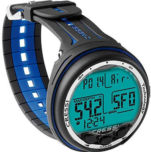 Cressi Erwachsene Giotto Diving Computer Premium Tauchcomputer, Schwarz/Blau, One Size