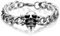 JewelryWe Herren Armband Edelstahl Totenkopf Schädel Armkette Armreif Gothic Halloween Armschmuck Silber
