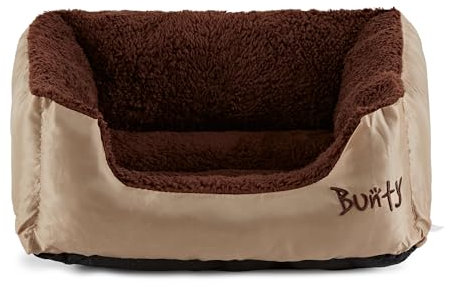 Bunty Deluxe Dog Bed - Small, Medium to XXL Calming Washable Dog Bed - Non-Slip Base, Raised Walls, Fleece Lined Interior, Plush Cushioning, Insulates & Retains Heat - Small, Cream