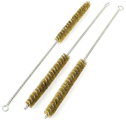 sourcingmap 3pcs 30cm Length 15mm Diameter Brass Wire Tube Cleaning Brush