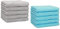 Betz 10 Stück Gästehandtücher Premium 100% Baumwolle Gästetuch-Set 30x50 cm Farbe Silbergrau und türkis