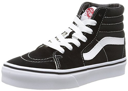 Vans SK8-Hi (Little Big Kid) Sneaker, Black/True White, 11.5 US Unisex