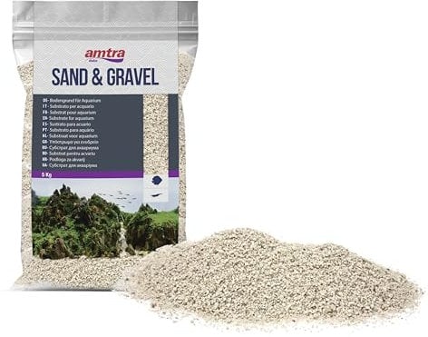 Amtra Ivory White Quartz – feiner weißer Quarz-Aquariensand, für Süß- oder Salzwasser, 1–3 mm Körnung, Menge 5 kg