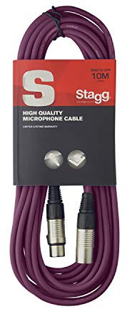 Stagg 10 m câble microphone Prise XLR vers XLR de haute qualité violet