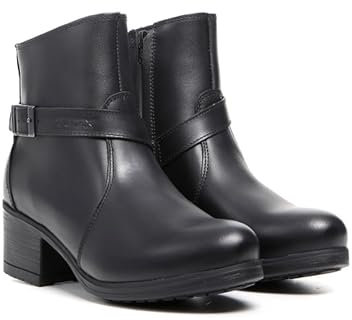 TCX - X-Boulevard Waterproof, Stivaletto da Moto Donna, Impermeabile con Membrana T-DRY, Tomaia in Pelle, Chiusura Laterale con Zip e Fibbia Regolabile, Nero