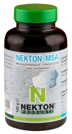 NEKTON-MSA | Hochwirksames Mineralstoffpräparat für Ziervögel, Reptilien und Amphibien | Made in Germany (180g)