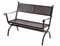 MBM 156125 Bank Romeo niedrig, 2-sitzig, 62 x 122 x 90 cm, Eisengestell Flächenfarbe marone antik
