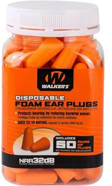 Walkers Foam Ear Plugs 50 Pair Jar - Security Sealed Plastic Jar, Contains 100 Disposable