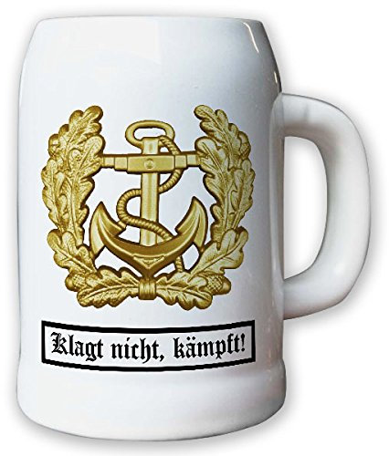 Krug/Bierkrug 0,5l - Barettabezeichen Marine Anker Bundeswehr BW #11820