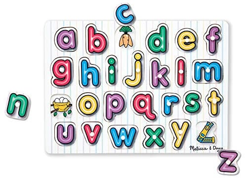 Melissa & Doug See-Inside Alphabet Peg (LC) Puzzles Wooden Toy 3+ Gift for Boy or Girl