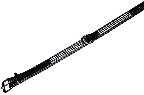 Nobby Halsband Crystal dreireihig, schwarz 52 cm (38-46 cm), 22/24 mm, 1 Stück