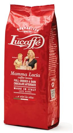 Lucaffé - Kaffeebohnen Mamma Lucia, 1 kg | Kaffee aus ganzen Bohnen für cremigen Espresso | Helle Röstung | intensiver und cremiger Geschmack