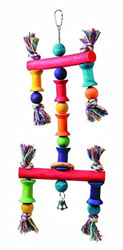 HAPPYPET The Bird House, Juggler Bird Toy | Wooden bird ladder cage toy – encourages chewing, shredding and play, made with safe non-toxic dyes