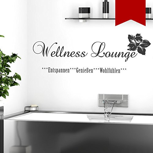 Wandkings Wandtattoo Wellness Lounge 50 x 17 cm rot - erhältlich in 33 Farben