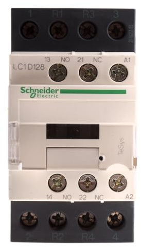 Schneider Electric TeSys Deca contactor,4P(2NO+2NC),AC-1,=440V 25A,120V AC coil,LC1D128G7