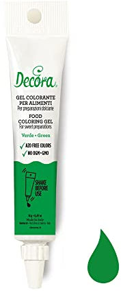 Decora 9600502 Gel Colorante Verde Foglia 14 G, in pratico tubetto, con coloranti Azo Free