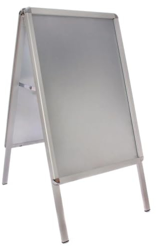 A2 Silver Board Aluminium Chrome Round Notice Display Shop Retail 910X463X700mm