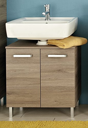 Avanti Trendstore - Waschbeckenunterschrank aus Eiche San Remo/Terra, ca. 60x62x33 cm