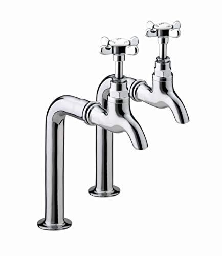 Bristan 1901 Bib Taps Chrome Plated (Taps Only, Upstands Not Included and Are shown in Image For Illustration Purposes Only)
