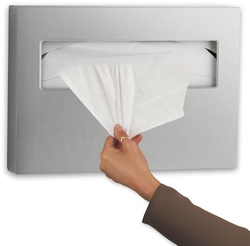 Bobrick 221 Stainless Steel Toilet Seat Cover Dispenser, 15 3/4 x 2 x 11, Satin Finish