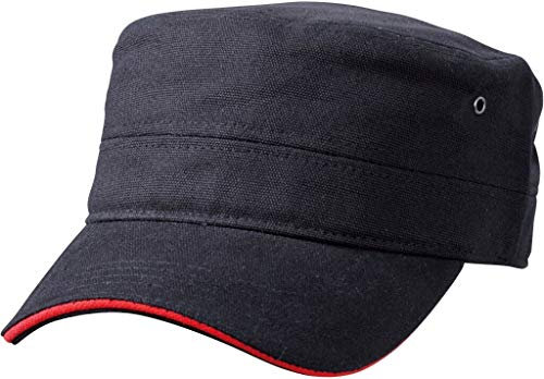 Myrtle Beach Cap Military Sandwich, black/red, one Size, MB6555 blrd
