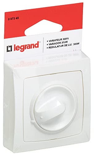Legrand LEG97345 Dimmer Switch with Rotating Button Surface-Mounted 300 W White