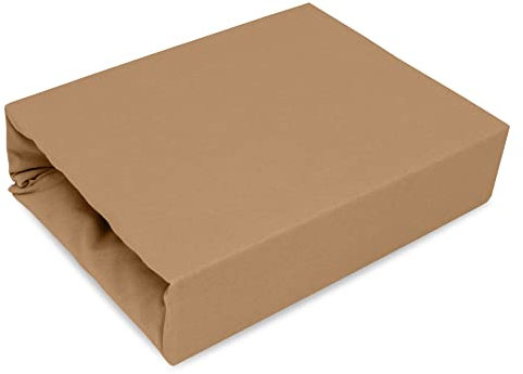 Best for Kids Spannbettlaken Spannbetttuch 100% Baumwolle Jersey in 22 Farben und 9 Größen (80x160, Beige)