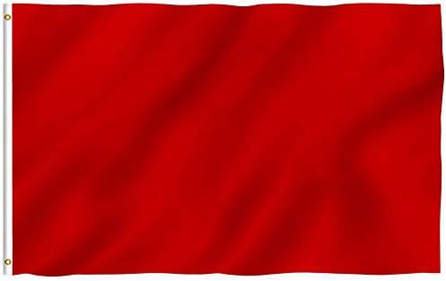 Anley Fly Breeze Bandera roja sólida de 3x5 pies - Color Vivo y Resistente a la decoloración UV - Encabezado de Lienzo y Doble Costura - Banderas Rojas Lisas Poliéster con Arandelas de latón