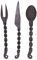 Battle-Merchant Geschmiedetes Essbesteck- 3-teilig Messer, Gabel, Löffel mit Ledertasche - Dekoration - Besteck Mittelalter - Wikinger - LARP