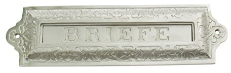 Briefschlitz Türschlitz Zeitungsklappe Gründerzeit Jugendstil Nickel matt #81-NM