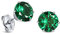 Miore – Ohrstecker aus 9 Karat Weißgold (375) mit Smaragd im Rundschliff (0.78 Ct) – Bouton-Ohrringe mit Edelsteinen für Damen in edler Krappenfassung – Allergenfrei & handgemacht (6.7x6.7mm)