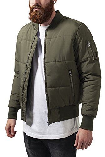 Urban Classics Basic Quilt Bomber Jacket Giacca, Verde Oliva, S Uomo