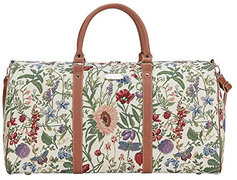 Signare Gobelin Große Seesack Übernachtungstaschen Wochenendtasche für Frauen mit Garten-Design (Morning Garden BHOLD-MGD)